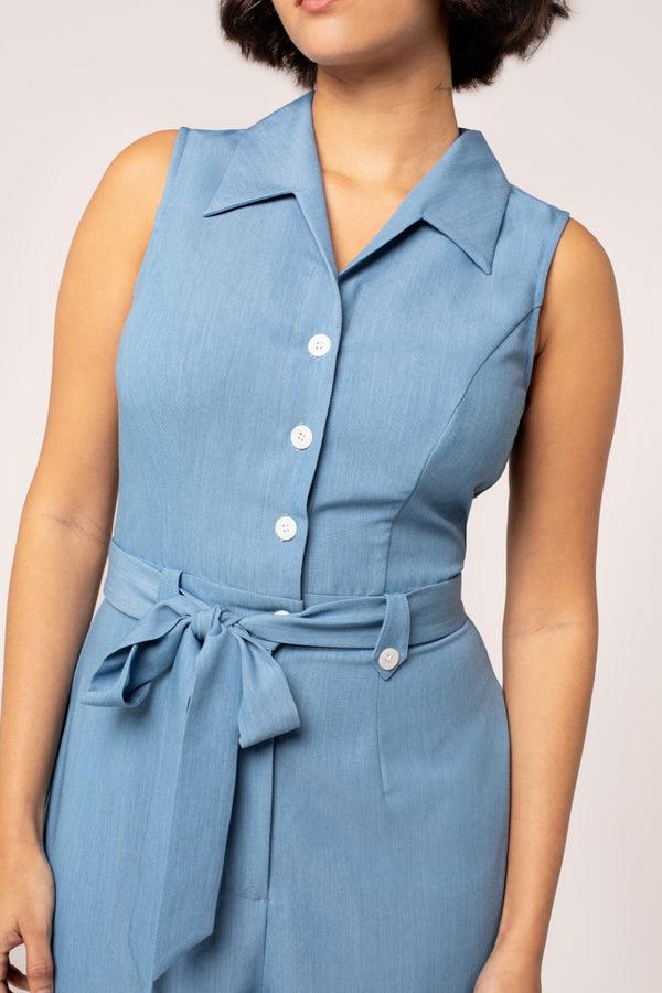 Hell Bunny Rylee Jumpsuit Blue