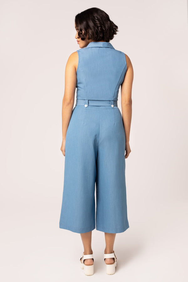Hell Bunny Rylee Jumpsuit Blue