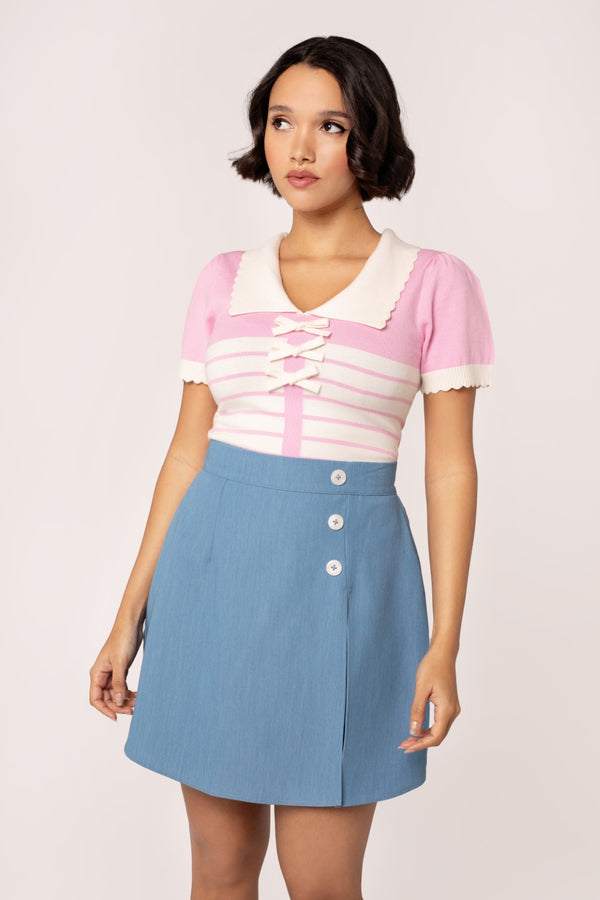 hell bunny Rylee Skorts Blue