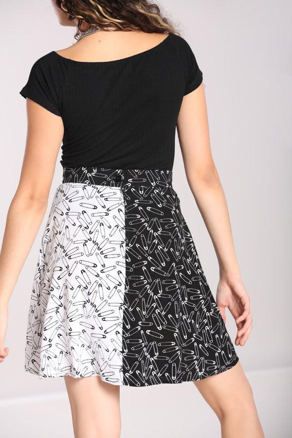 Hell Bunny Safety Pin Skirt Black