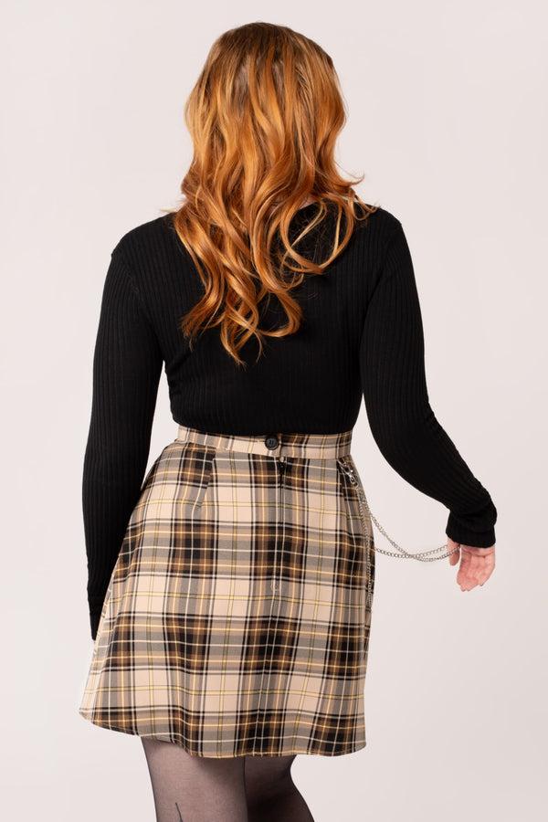 Hell Bunny Saffie Skirt Brown