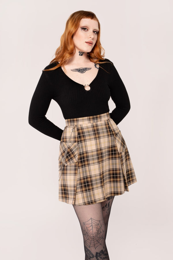 hell bunny Saffie Skirt Brown