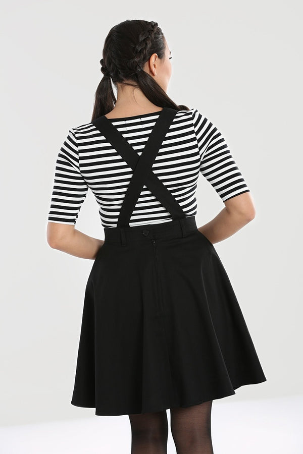 Hell Bunny Samara Pinafore Dress Black