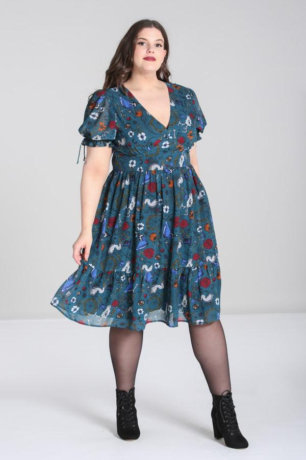Hell Bunny Sianna Midi Dress Teal