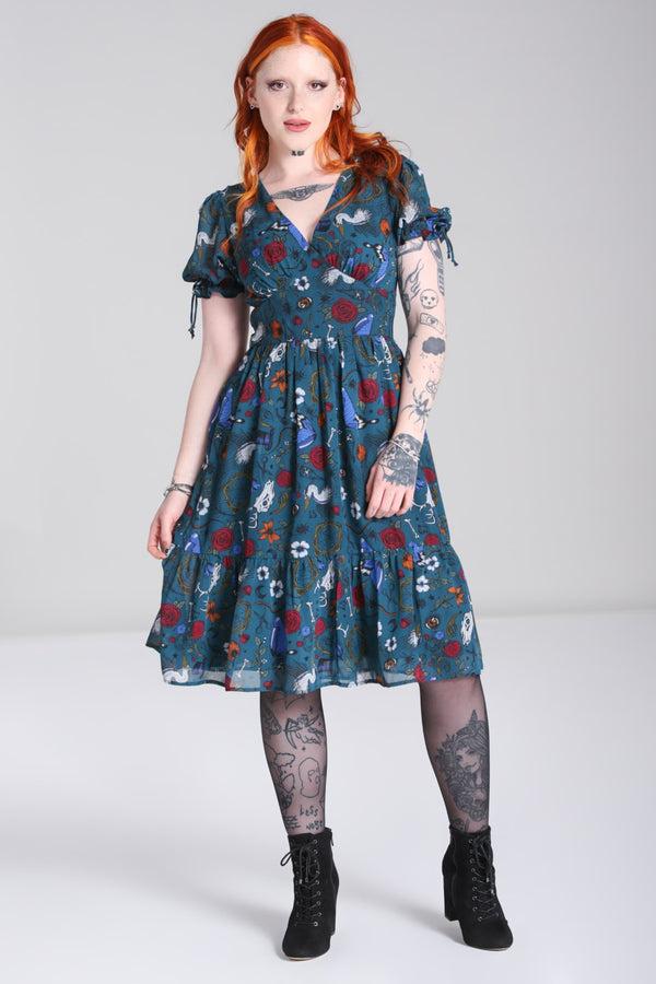 hell bunny Sianna Midi Dress Teal