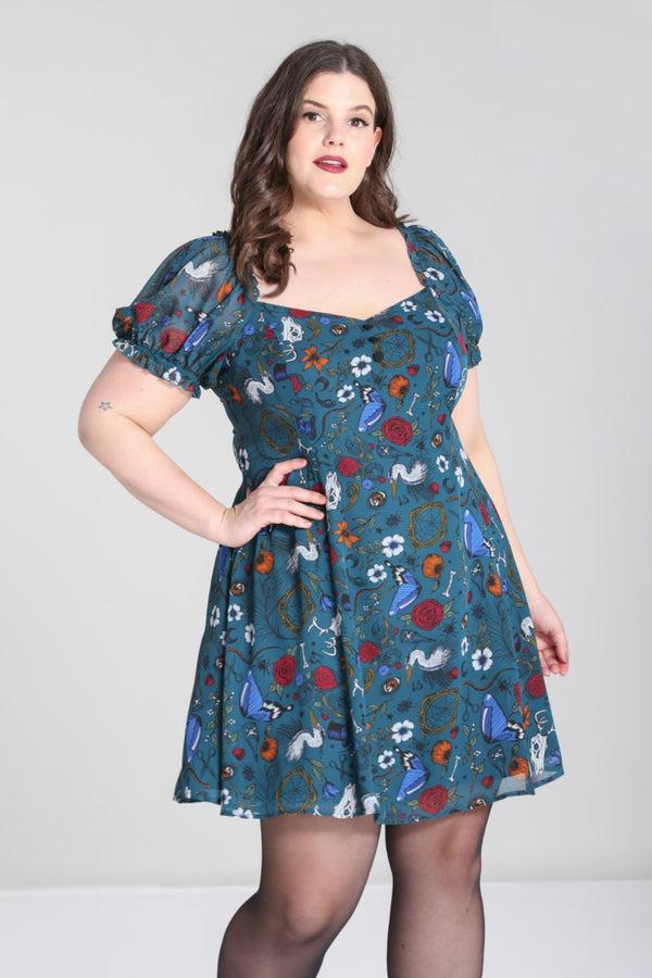 hell bunny Sianna Mini Dress Teal