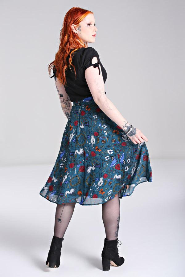 Hell Bunny Sianna Skirt Teal