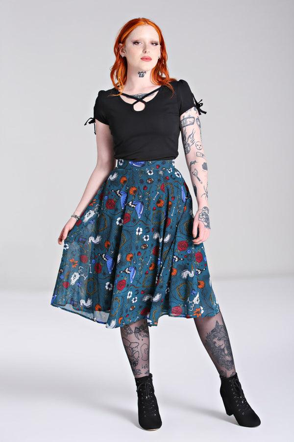 Hell Bunny Sianna Skirt Teal
