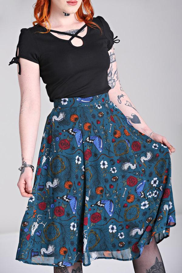 hell bunny Sianna Skirt Teal