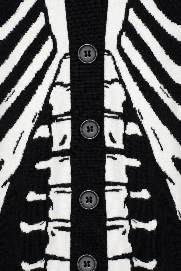Hell Bunny Skeleton Cardigan BKW Black/White