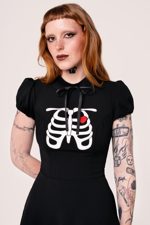 Hell Bunny Skeleton Girl Dress Black