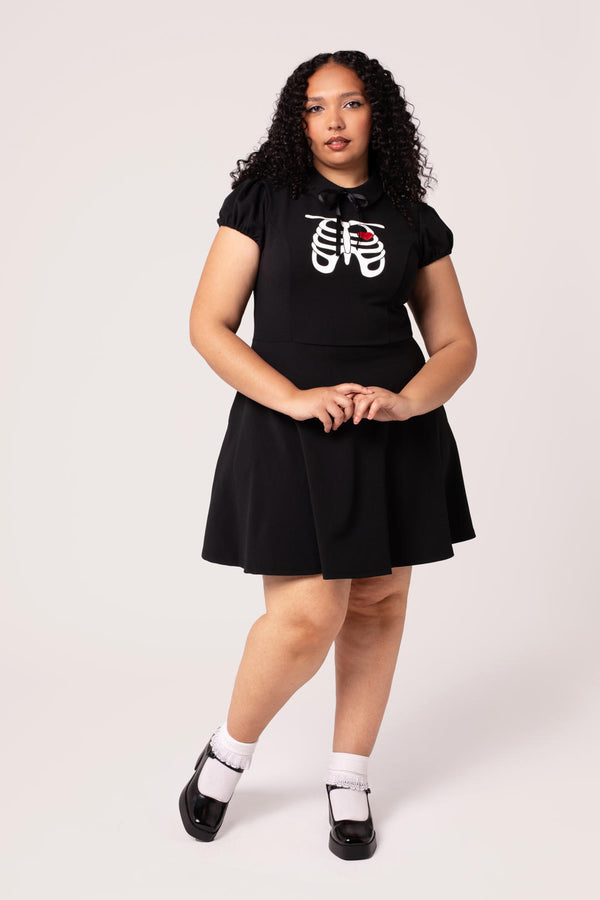 Hell Bunny Skeleton Girl Dress Black