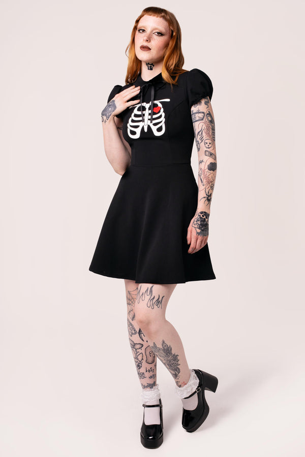 hell bunny Skeleton Girl Dress Black
