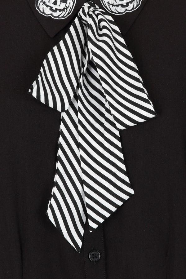 Hell Bunny Skelli Blouse Black / White