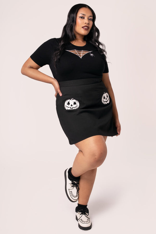Hell Bunny Skelli Skirt Black