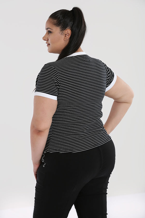 Hell Bunny Skelli Top Black / White