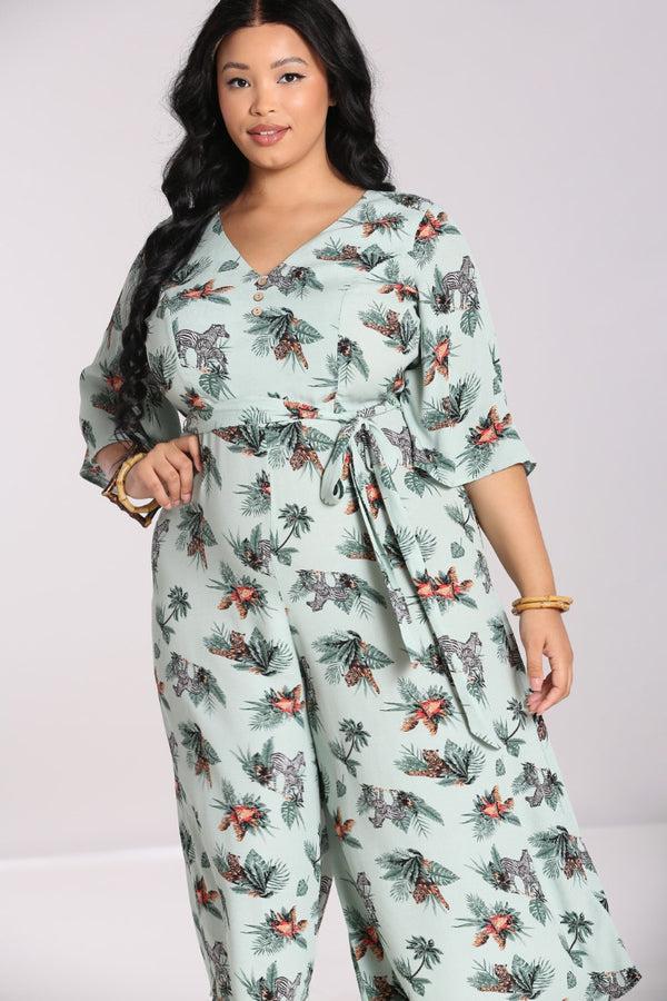 Hell Bunny Sofia Jumpsuit Green