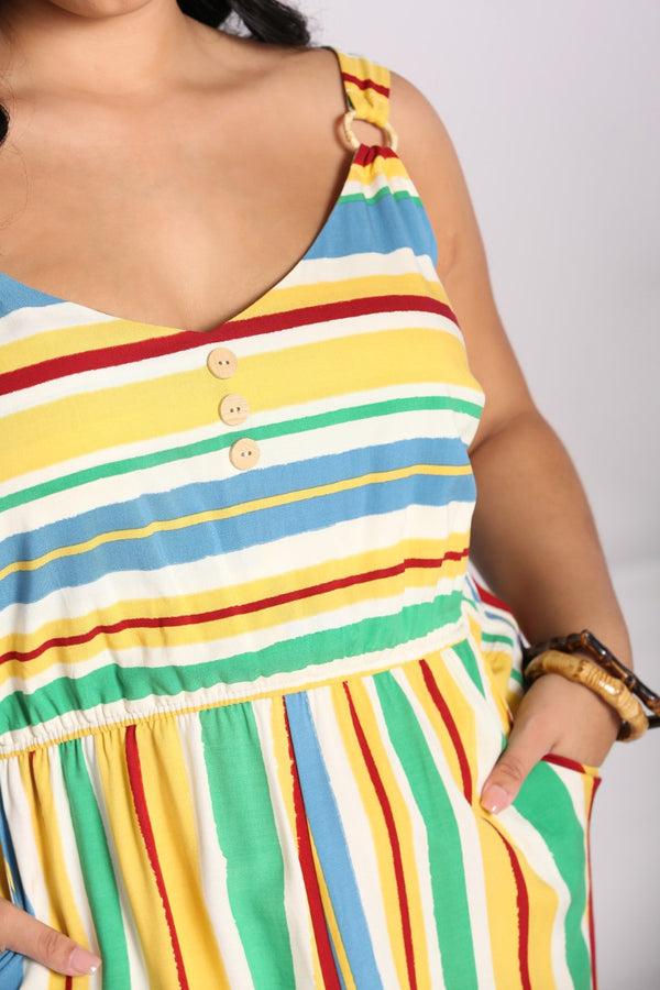 Hell Bunny Solange Jumpsuit Multi Colour