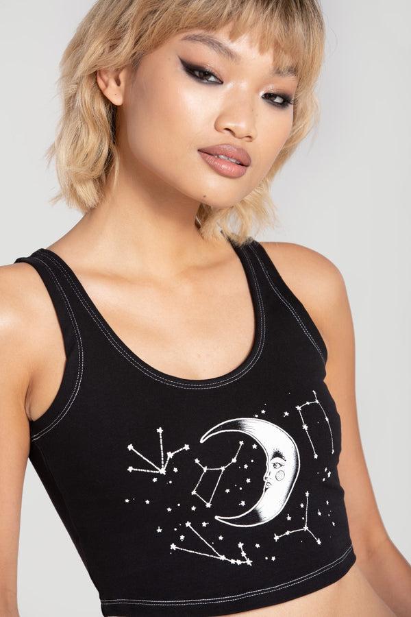 hell bunny Solaris Crop Top Black