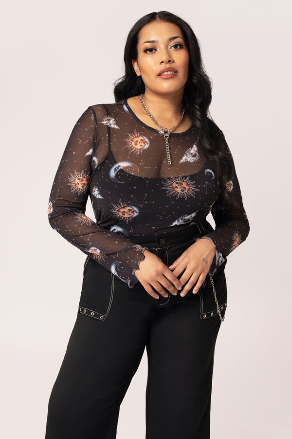 Hell Bunny Solaris Mesh Top Black