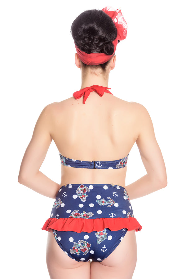 Hell Bunny St Tropez Bikini Pants Navy