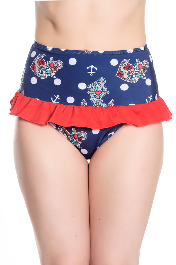 hell bunny St Tropez Bikini Pants Navy