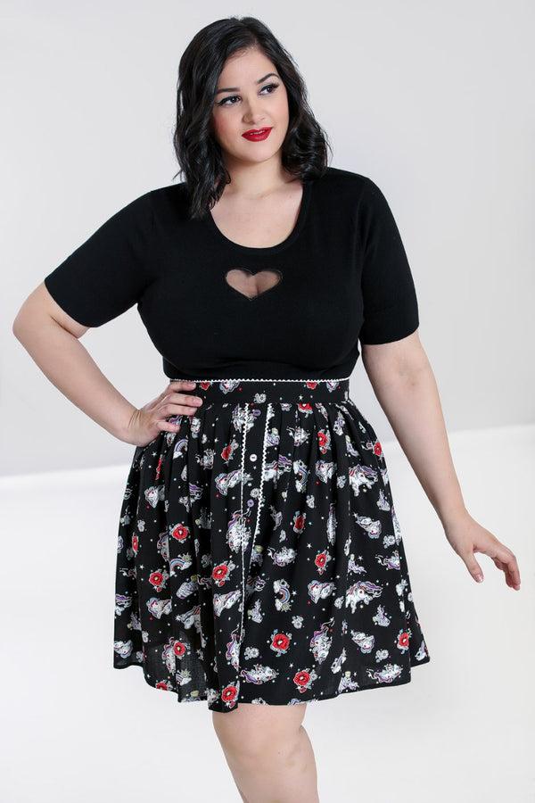 Hell Bunny Star Catcher Mini Skirt Black