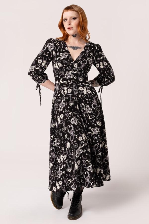 hell bunny Star Sign Midi Dress Black