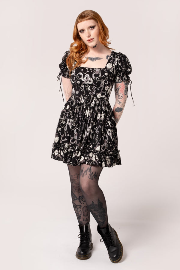 Hell Bunny Star Sign Mini Dress Black