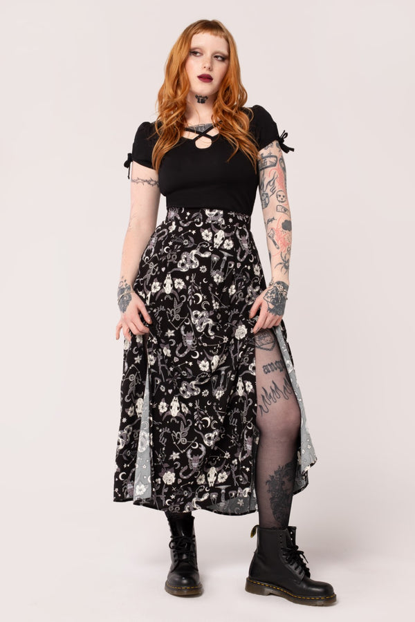 Hell Bunny Star Sign Skirt Black