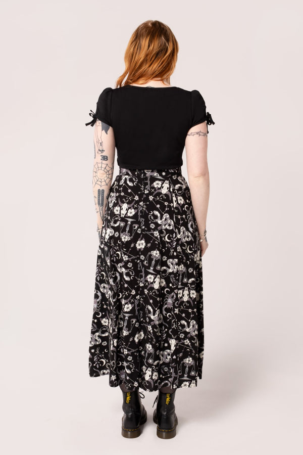 Hell Bunny Star Sign Skirt Black