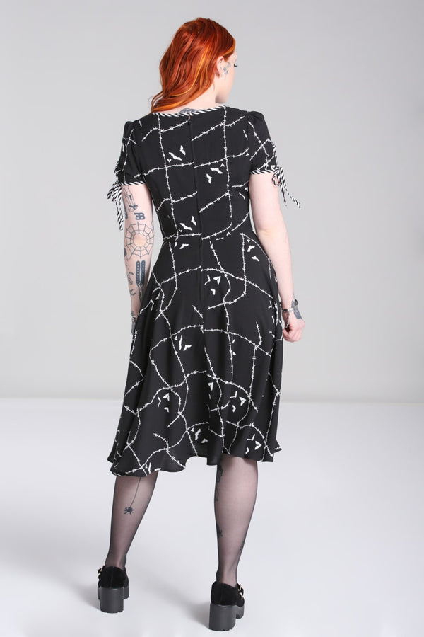 Hell Bunny Stitches Midi Dress Black / White