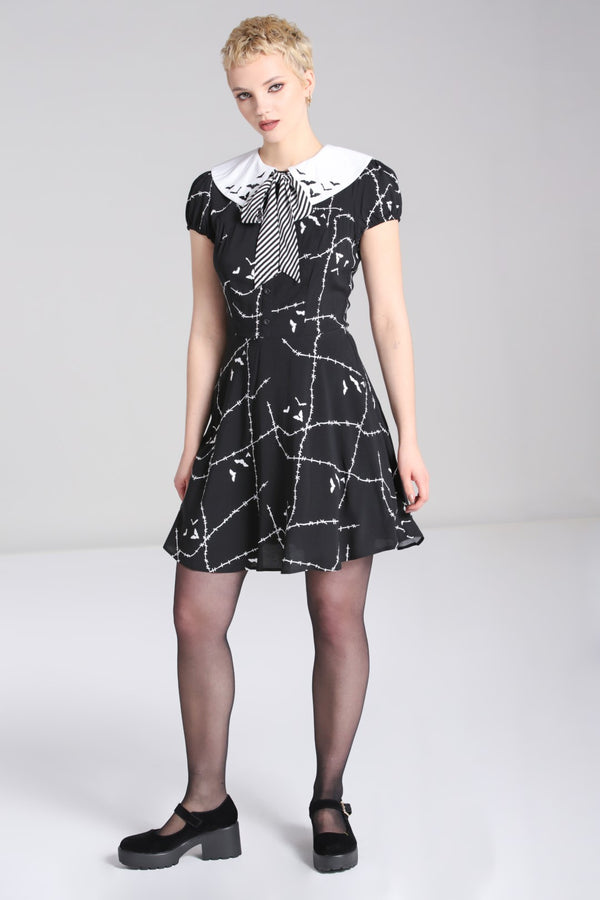 Hell Bunny Stitches Mini Dress Black / White
