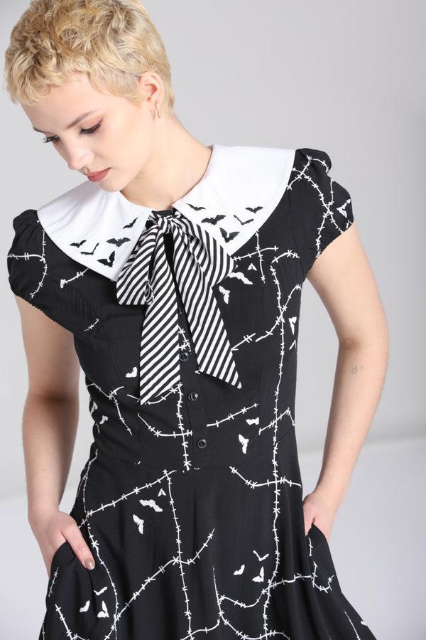 Hell Bunny Stitches Mini Dress Black / White