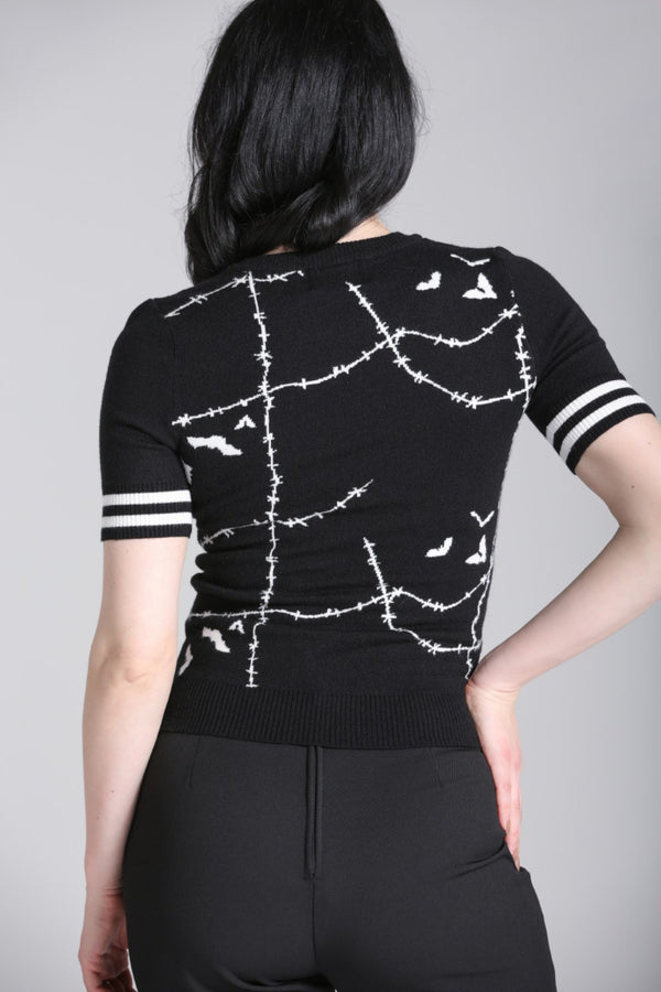 Hell Bunny Stitches Top Black / White