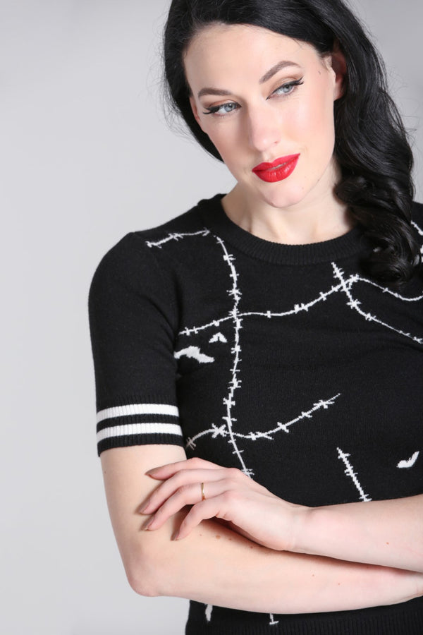 Hell Bunny Stitches Top Black / White