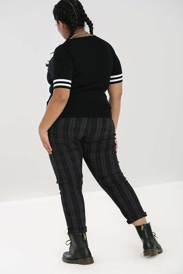 Hell Bunny Storm Skinny Trousers Grey