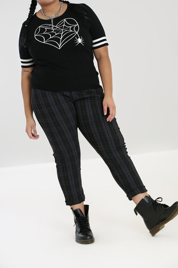 hell bunny Storm Skinny Trousers Grey