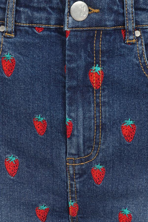 Hell Bunny Strawberry Denim Jeans Blue