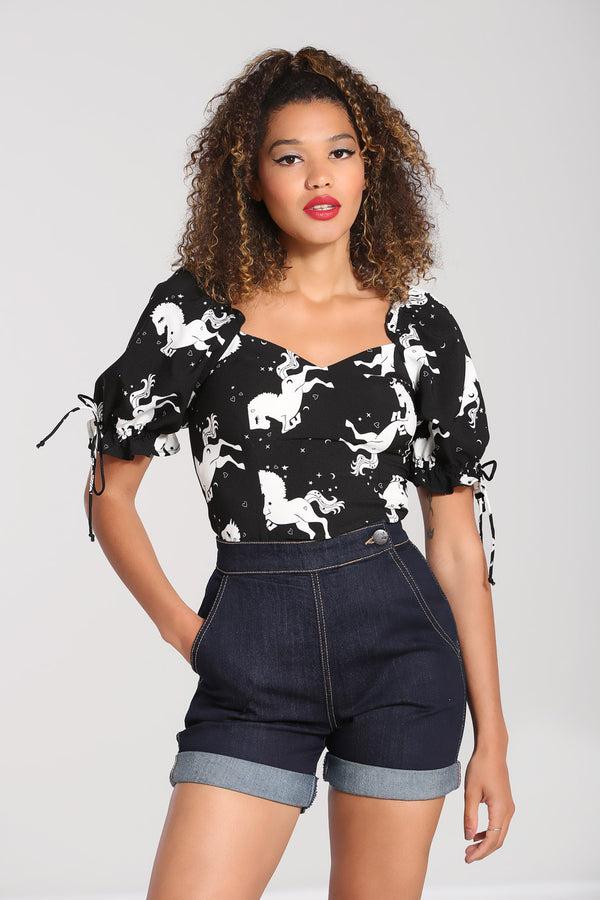 Hell Bunny Sullivan Top Black