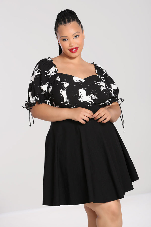 Hell Bunny Sullivan Top Black