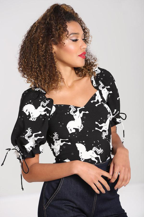 hell bunny Sullivan Top Black