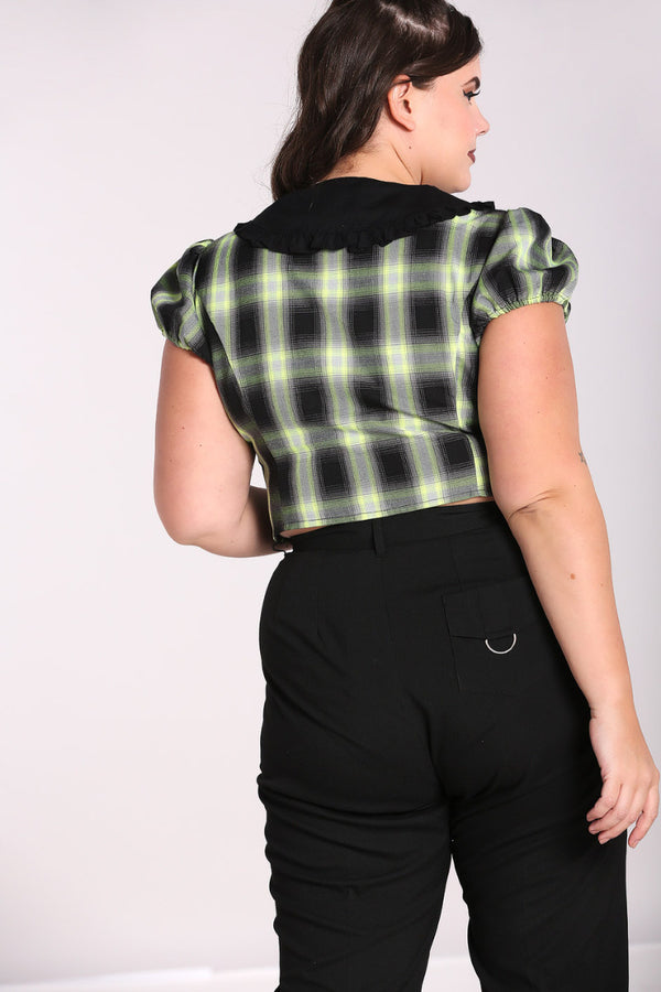 Hell Bunny Tammy Blouse Black