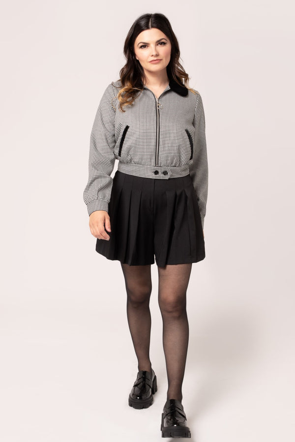 Hell Bunny Teddy Jacket Black/White