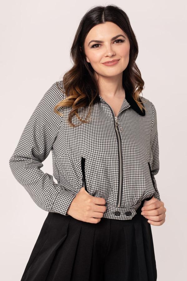 Hell Bunny Teddy Jacket Black/White