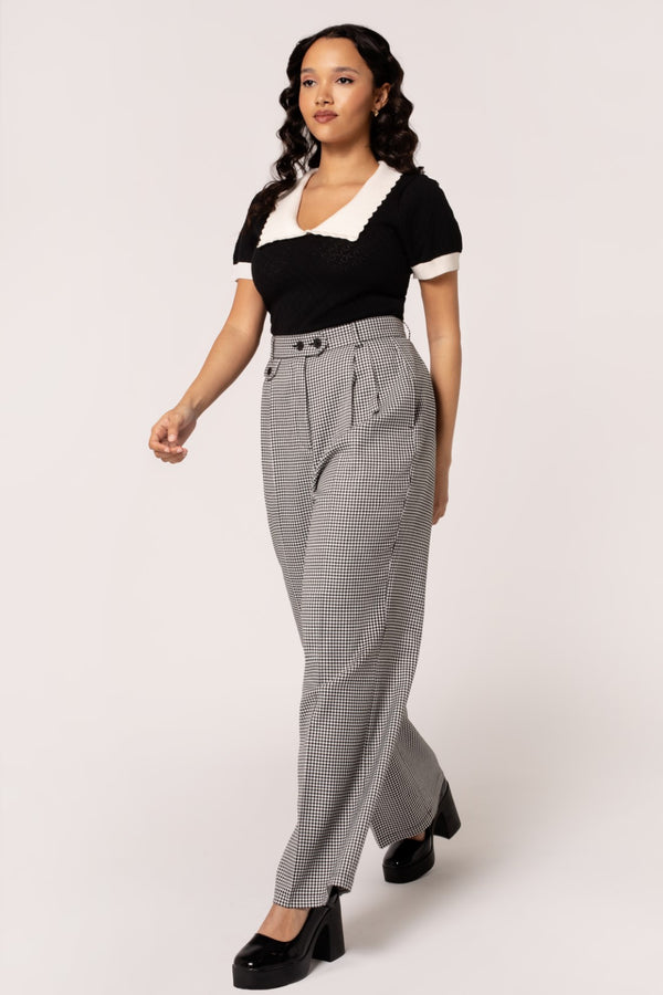 Hell Bunny Teddy Trousers Black/White