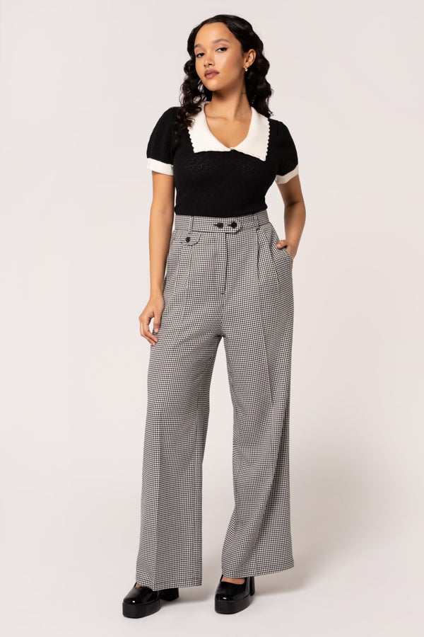 Hell Bunny Teddy Trousers Black/White