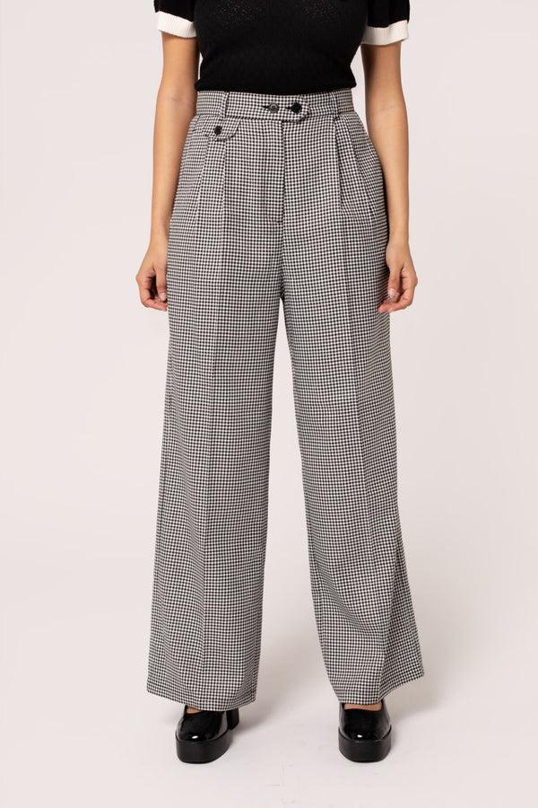 hell bunny Teddy Trousers Black/White