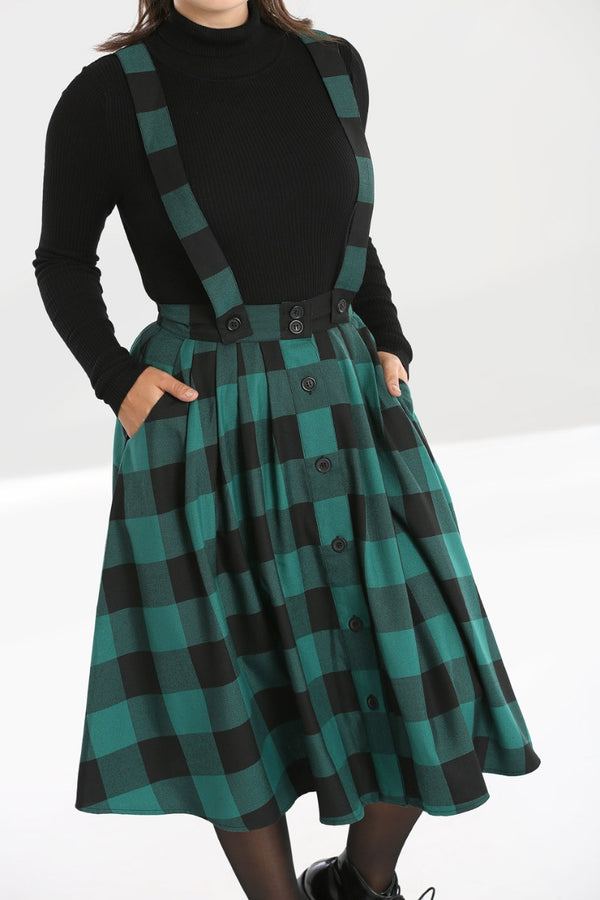 Hell Bunny Teen Spirit Pinafore Skirt Black / White