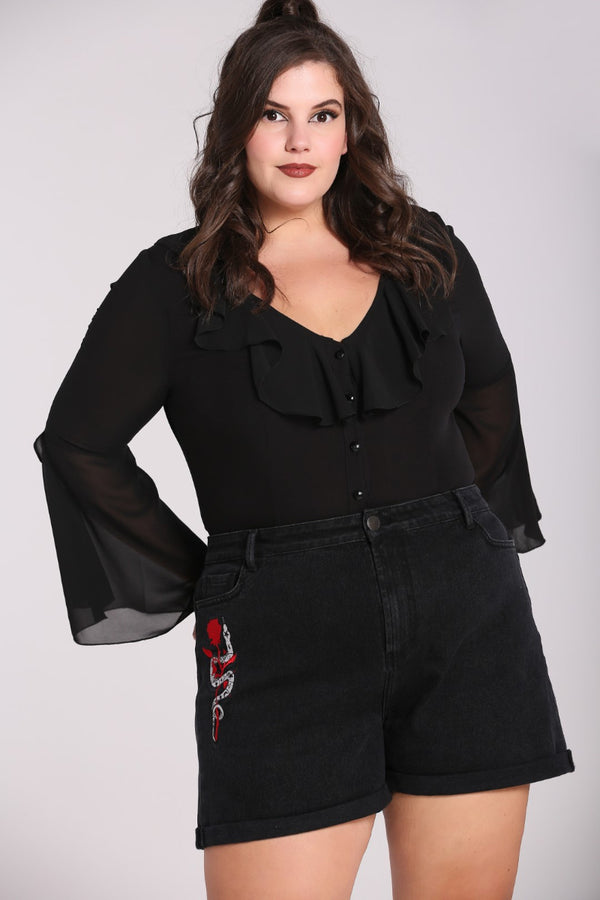 hell bunny Temptation Shorts Black